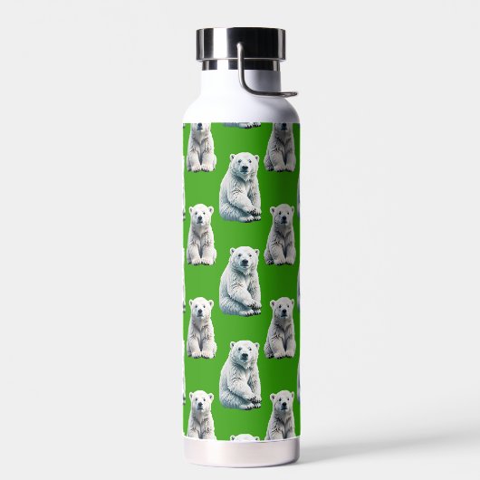 Grünes Eisbär-Musterdesign Trinkflasche (Links)