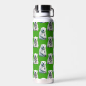 Grünes Eisbär-Musterdesign Trinkflasche (Rückseite)