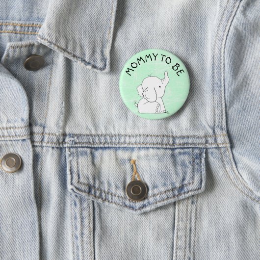 Grünes Elefant-Baby-Duschen-Button Button (Beispiel)
