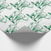 Grünes Elefantenabbildungen Geschenkpapier (Ecke)