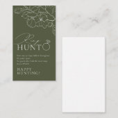 Grünes, elegantes Blumenring-Brautparty Begleitkarte (Vorne/Hinten)
