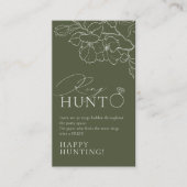 Grünes, elegantes Blumenring-Brautparty Begleitkarte (Vorderseite)