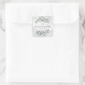 Grünes elegantes Hochzeitssaal Quadratischer Aufkleber (Tasche)