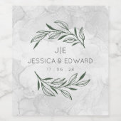 Grünes elegantes Hochzeitssaal Weinetikett (Einzelnes Label)