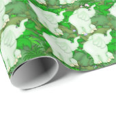 Grünes Elephant Cartoon Packpapier (Rolleneckpunkt)