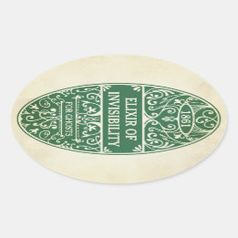 Grünes Elixier des Unsichtbarkeitstrankaufklebers Ovaler Aufkleber