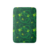 Grünes Emo Muster mit Kreisen Badematte (Vorderseite Vertikal)