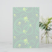 Grünes Emo Muster mit Kreisen Briefpapier (Stehend Vorderseite)