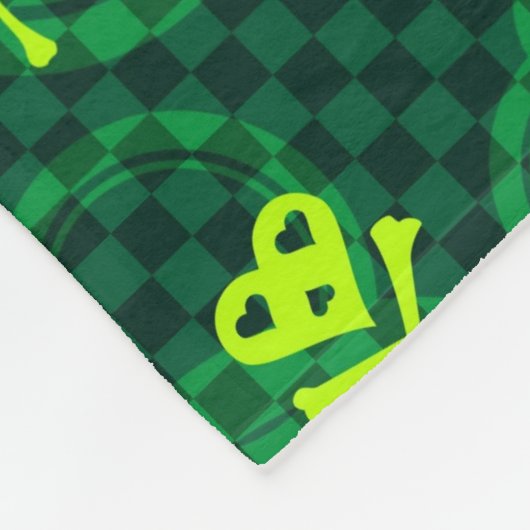 Grünes Emo Muster mit Kreisen Fleecedecke (Ecke)