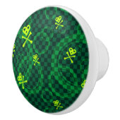 Grünes Emo Muster mit Kreisen Keramikknauf (Rechts)