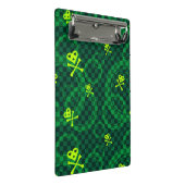 Grünes Emo Muster mit Kreisen Mini Klemmbrett (Schrägansicht)