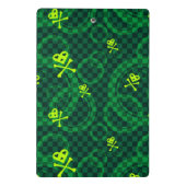 Grünes Emo Muster mit Kreisen Mini Klemmbrett (Rückseite)