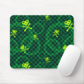 Grünes Emo Muster mit Kreisen Mousepad (Mit Mouse)