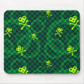 Grünes Emo Muster mit Kreisen Mousepad (Vorne)