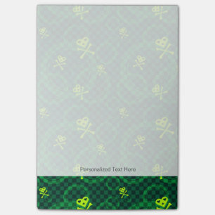 Grünes Emo Muster mit Kreisen Post-it Klebezettel