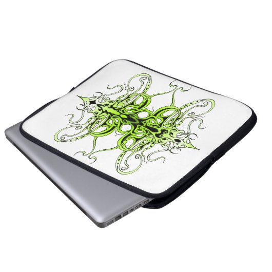 Grünes Empire Stammesdesign Laptopschutzhülle (Vorne Knopf)