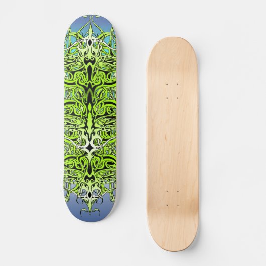 Grünes Empire Stammesdesign Skateboard (Vorderseite)