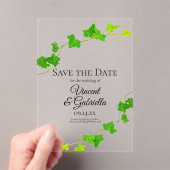 Grünes Englisch Ivy Vine Wedding Save the Date Acryleinladungen (Insitu (Handheld))