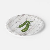 Grünes Erbsen Weißholz Rustikales Party Pappteller (Schrägansicht)