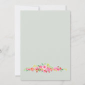 Grünes Erdbeerrosa Brautparty Einladung (Rückseite)