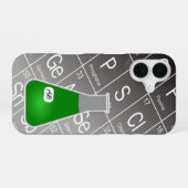 Grünes Erlenmeyerkolben (mit Initialen) Chemie iPhone 16 Hülle (Rückseite (Horizontal))