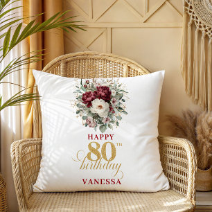 Grünes Erröten Burgunder 80. Geburtstagsgeschenk K Kissen