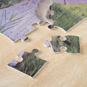 Grünes Etikett vertikal 4 Familienfoto Collage Puzzle (Seite)