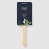 GRÜNES EUCALYPTUS FAUNA WATERCOLOR WEDDING PROGRAM FÄCHER (Rückseite)