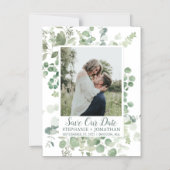 Grünes Eucalyptus-Foto speichert das Datum der Mag Magneteinladung (Vorderseite)