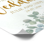 Grünes Eukalyptus-Aquarellposter Poster (Ecke)