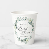Grünes Eukalyptus-Blätter Botanisches Brautparty Pappbecher (Vorderseite)