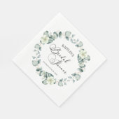 Grünes Eukalyptus-Blätter Botanisches Brautparty Serviette (Ecke)