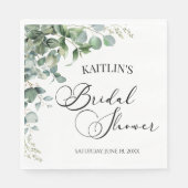 Grünes Eukalyptus-Blätter Botanisches Brautparty Serviette (Vorderseite)