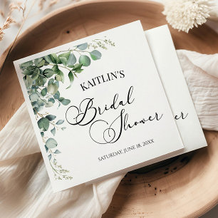 Grünes Eukalyptus-Blätter Botanisches Brautparty Serviette