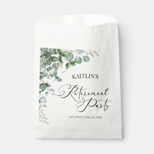 Grünes Eukalyptus-Blätter Botanisches Party für da Geschenktütchen (Vorderseite)