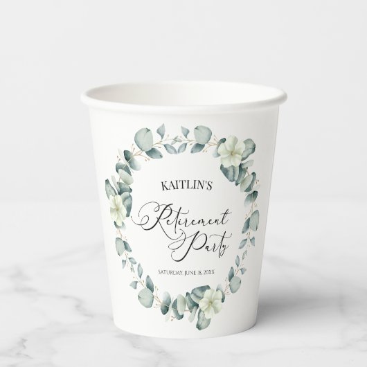 Grünes Eukalyptus-Blätter Botanisches Party für da Pappbecher (Rückseite)