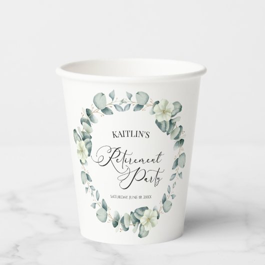 Grünes Eukalyptus-Blätter Botanisches Party für da Pappbecher (Vorderseite)