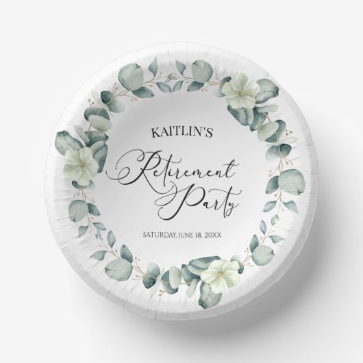 Grünes Eukalyptus-Blätter Botanisches Party für da Pappteller (Vorderseite)