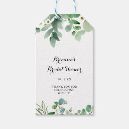 Grünes Eukalyptus-botanisches Foliage-Brautparty Geschenkanhänger