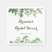 Grünes Eukalyptus-botanisches Foliage-Brautparty Serviette (Vorderseite)