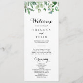 Grünes Eukalyptus-Botanisches Foliage-Hochzeitspro Programm (Vorderseite)