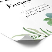 Grünes Eukalyptus Botanisches Zeichen dieser Kerze Poster (Ecke)