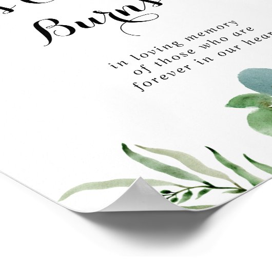 Grünes Eukalyptus Botanisches Zeichen dieser Kerze Poster (Ecke)