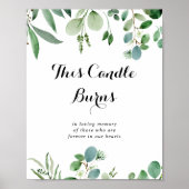 Grünes Eukalyptus Botanisches Zeichen dieser Kerze Poster (Vorne)