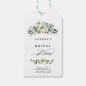 Grünes Eukalyptus-Brautdusche Geschenkanhänger (Vorderseite)