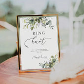 Grünes Eukalyptus Floral Ring Hoch-Zeichen Sockelschild