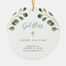 Grünes Eukalyptus foliage Baby Taufe Foto