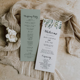 Grünes Eukalyptus Foliage Delight Wedding Programm
