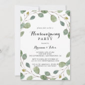 Grünes Eukalyptus Foliage Housewarming Party Einladung (Vorderseite)