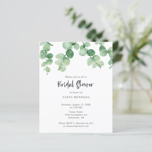 Grünes Eukalyptus-Leaf-Brautparty (Stehend Vorderseite)